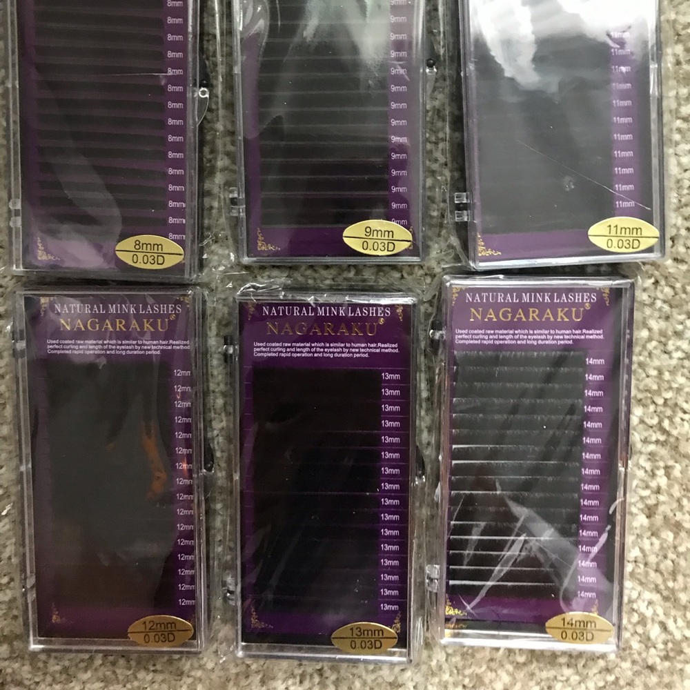 LOT of 6 Eyelash Extension Cases .05